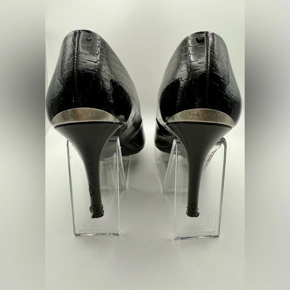Calvin Klein Black Heels Classic Pointed-Toe Pumps - Picture 5 of 6